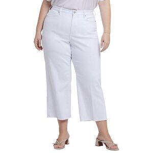 Nydj Womens Plus Coco High-Rise Optic White Crop Jean